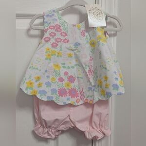 The Beaufort Bonnet Company Pastel Floral Top & Pink Bloomers